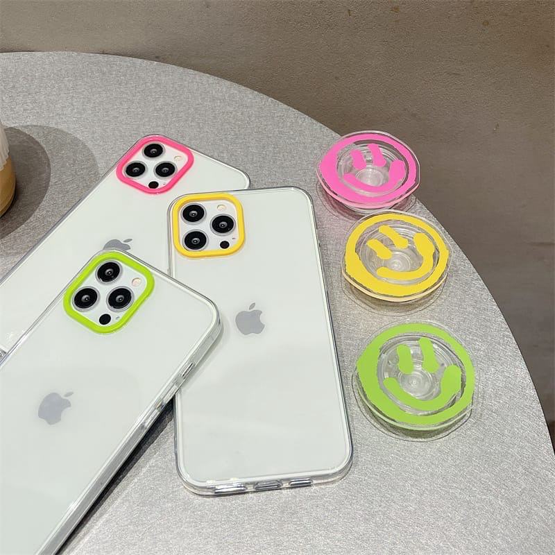 Funda para iPhone con diseño de neón sonriente