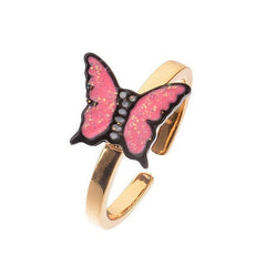 Anillo de ansiedad con forma de mariposa giratoria