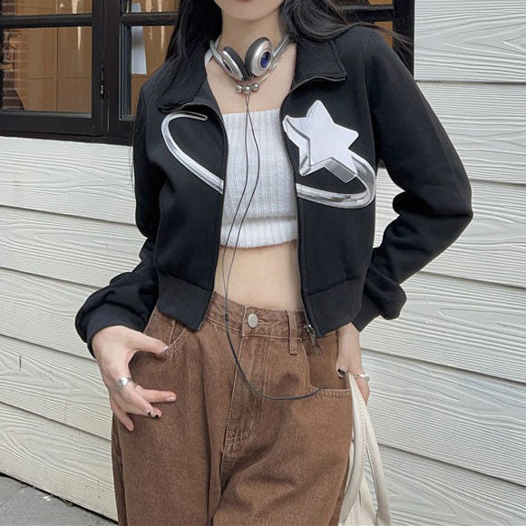 Cyber ​​Star Zip Up Top