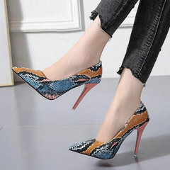 High Heel Pumps With Snakeskin Print