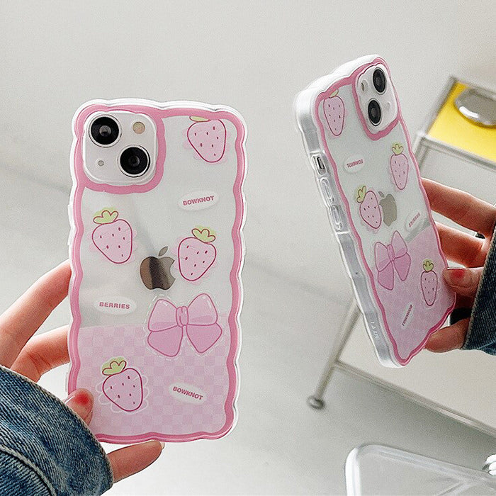 Funda para iPhone con diseño de ondas de fresa