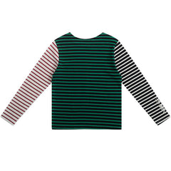 Striped Asymmetric Long Sleeve Top