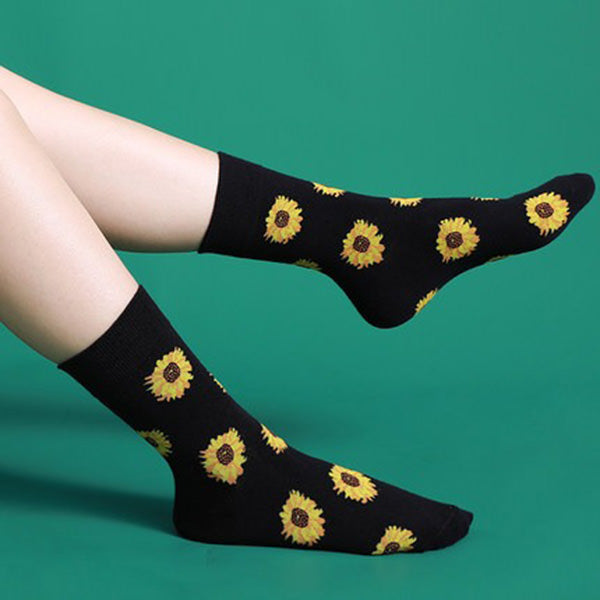 Calcetines con estampado de girasoles