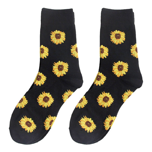 Calcetines con estampado de girasoles