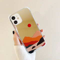 Funda para iPhone con puesta de sol en la montaña