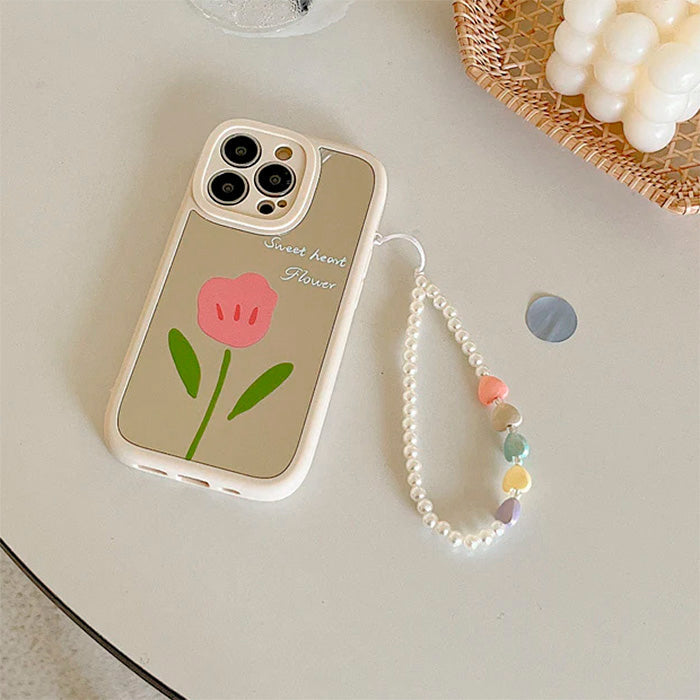 Funda para iPhone con diseño de flor de corazón