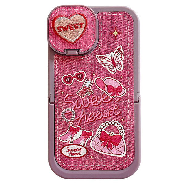 Funda vaquera con forma de corazón para iPhone