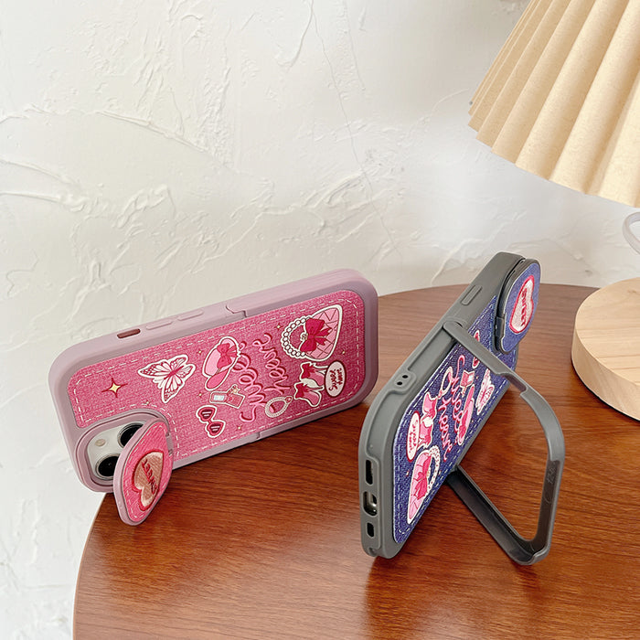 Funda vaquera con forma de corazón para iPhone