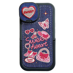 Funda vaquera con forma de corazón para iPhone