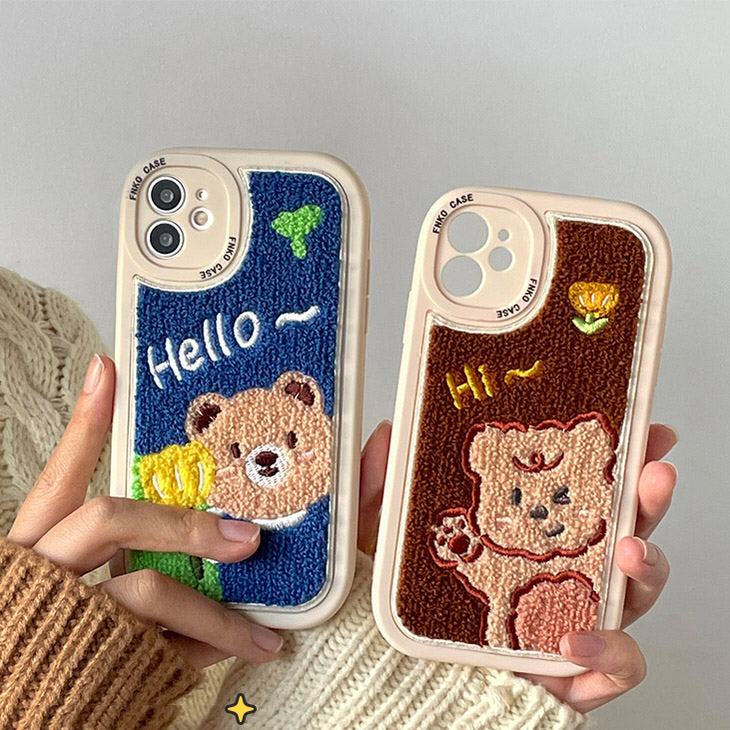 Funda para iPhone con osito de peluche