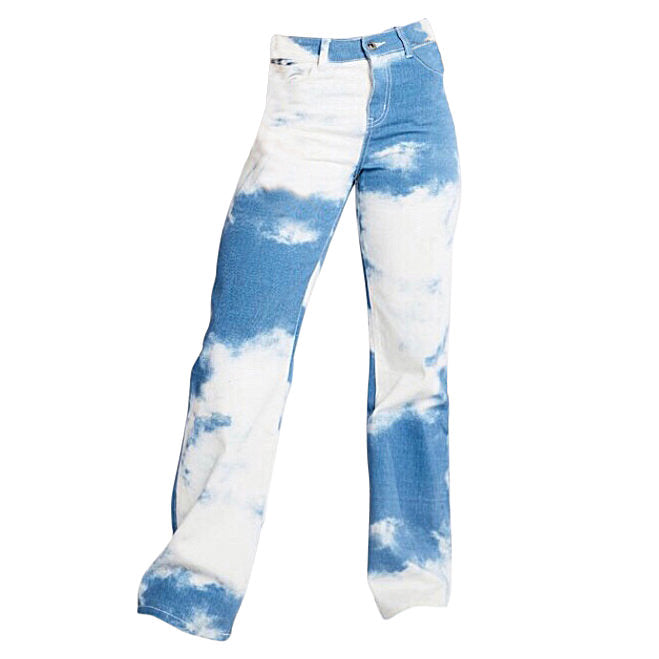 Pantalones anchos con efecto tie-dye