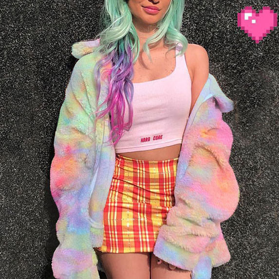 Chaqueta de peluche con efecto tie-dye