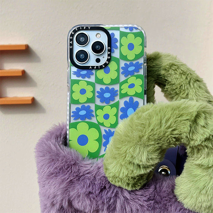 Funda para iPhone con estampado psicodélico de flores