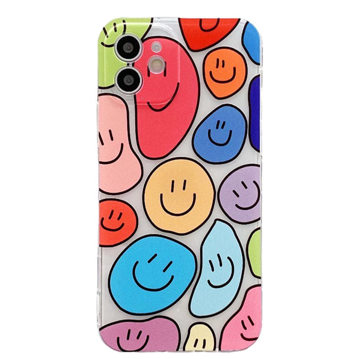 Funda para iPhone con cara sonriente psicodélica