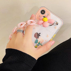 Funda para iPhone con cadena de tulipanes