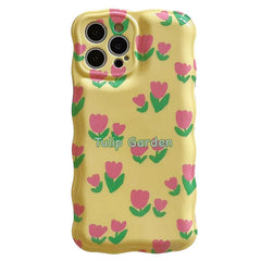 Funda para iPhone con diseño de jardín de tulipanes