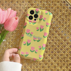 Funda para iPhone con diseño de jardín de tulipanes