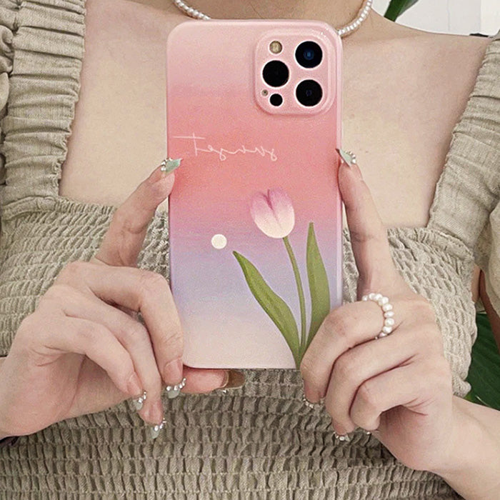 Funda para iPhone con degradado de tulipán