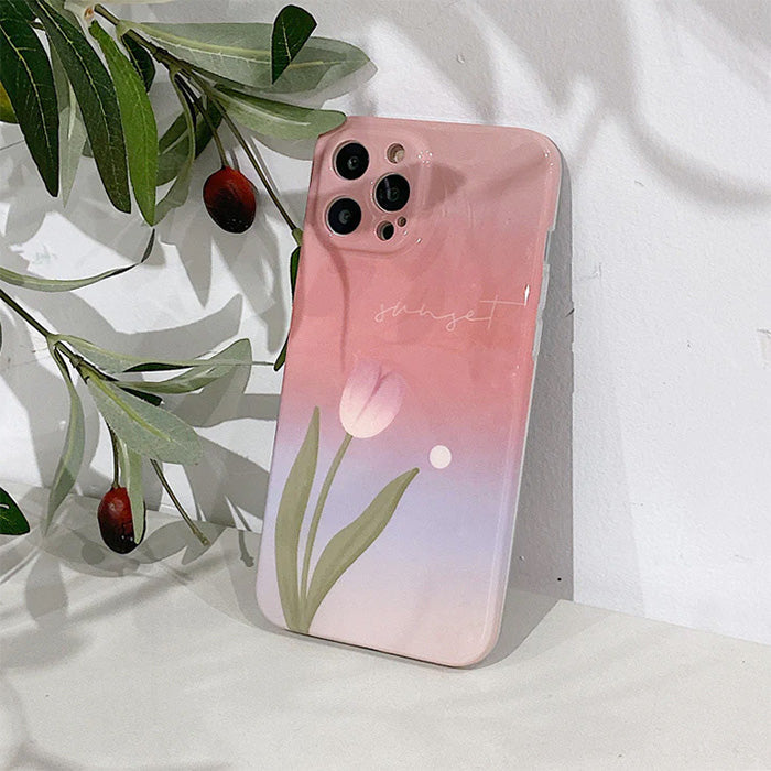 Funda para iPhone con degradado de tulipán