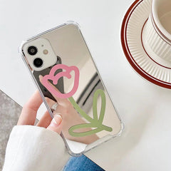 Funda para iPhone con espejo de tulipán