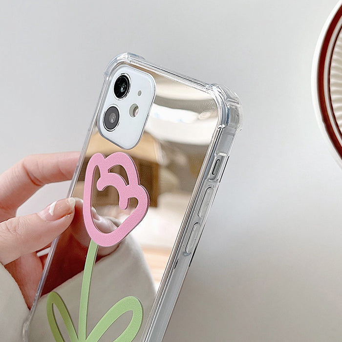 Funda para iPhone con espejo de tulipán