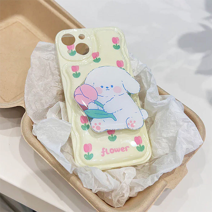 Funda para iPhone con diseño de cachorro de tulipán