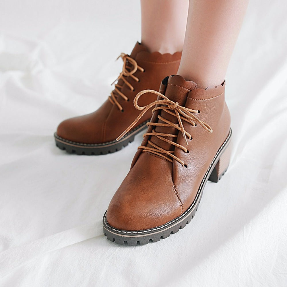 Casual Soft PU Leather Ankle Boots