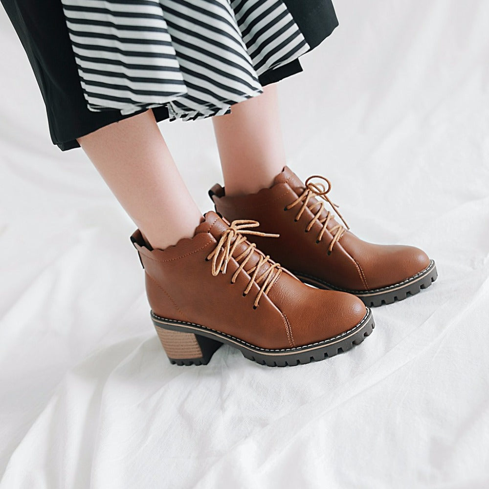 Casual Soft PU Leather Ankle Boots