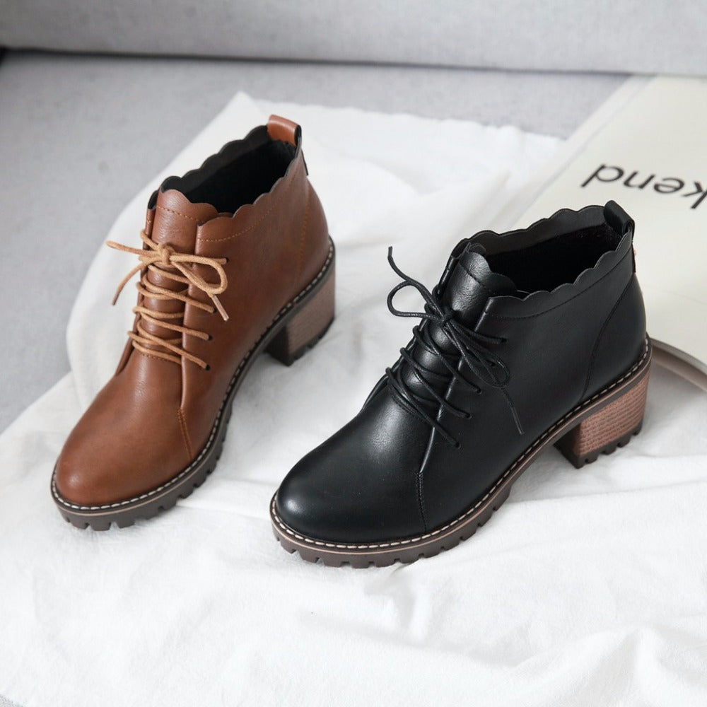 Casual Soft PU Leather Ankle Boots