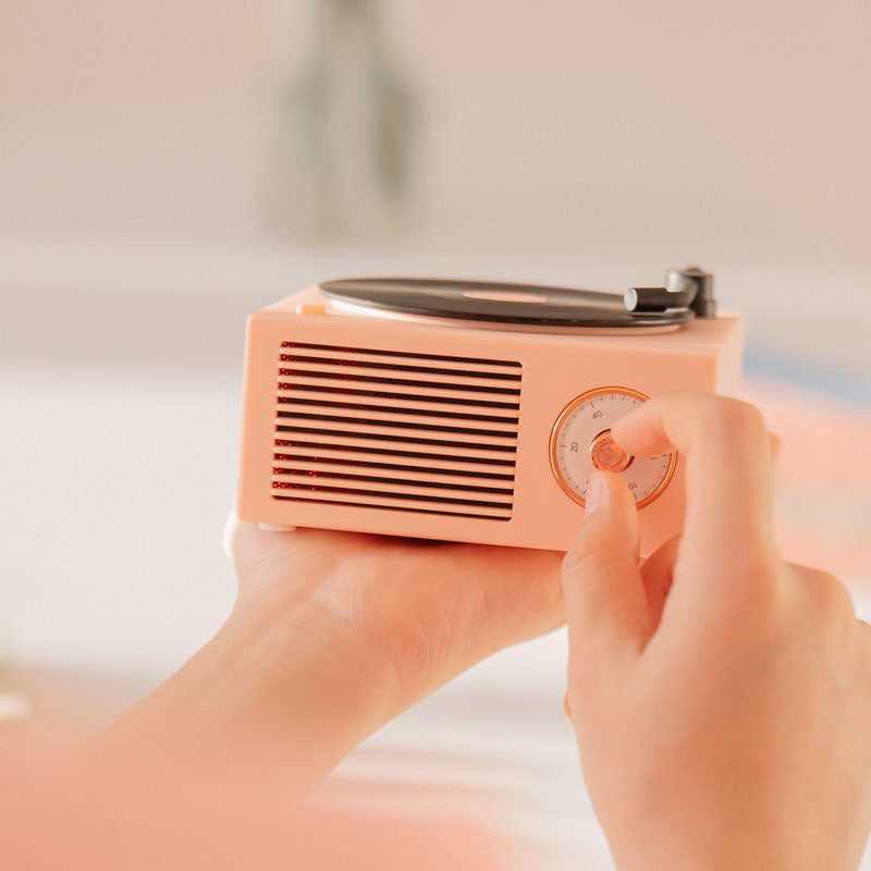 Altavoz Bluetooth con reproductor de vinilo retro