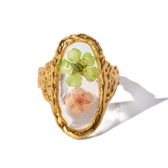 Anillos vintage de flores secas