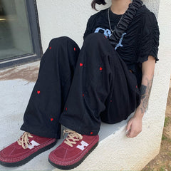 Vintage Red Hearts Pants