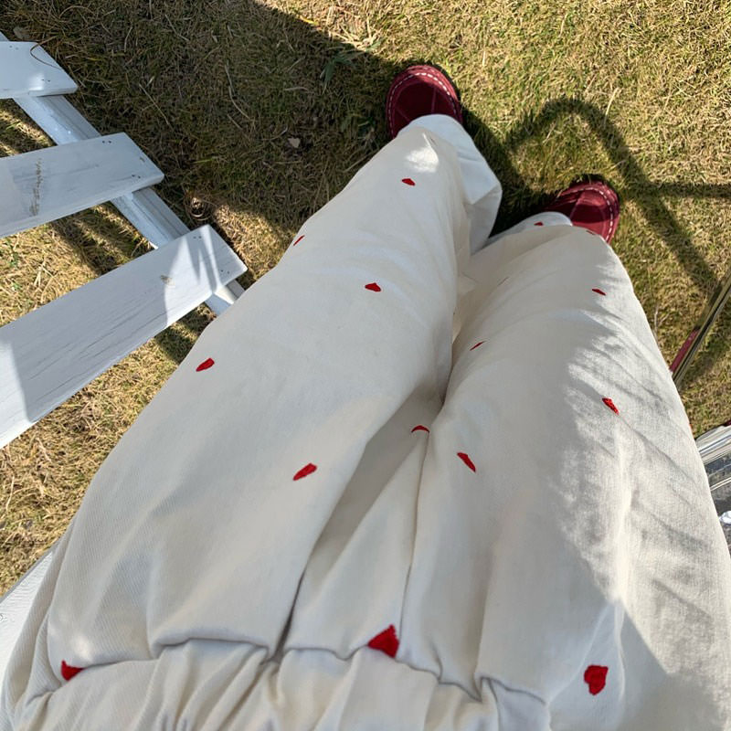 Vintage Red Hearts Pants