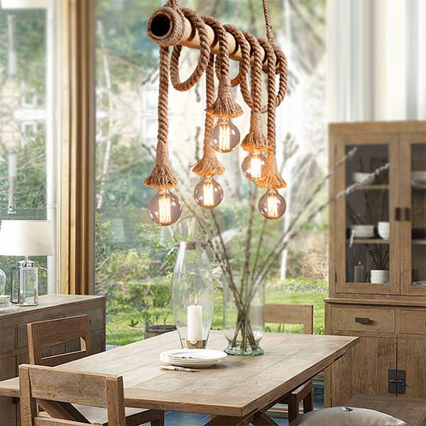 Vintage Rope Pendant Light