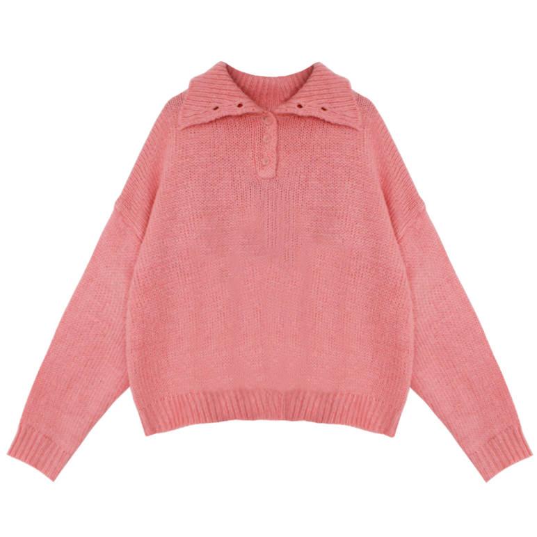 Warm Wishes – Pullover mit Knopfleiste am Kragen