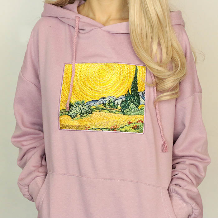 Wheat Field with Cypresses Hoodie