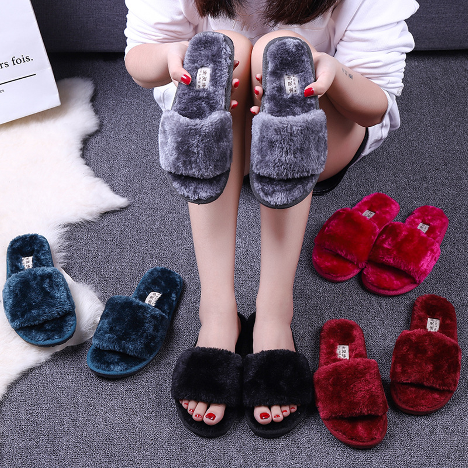 Casual Plush Home Slippers