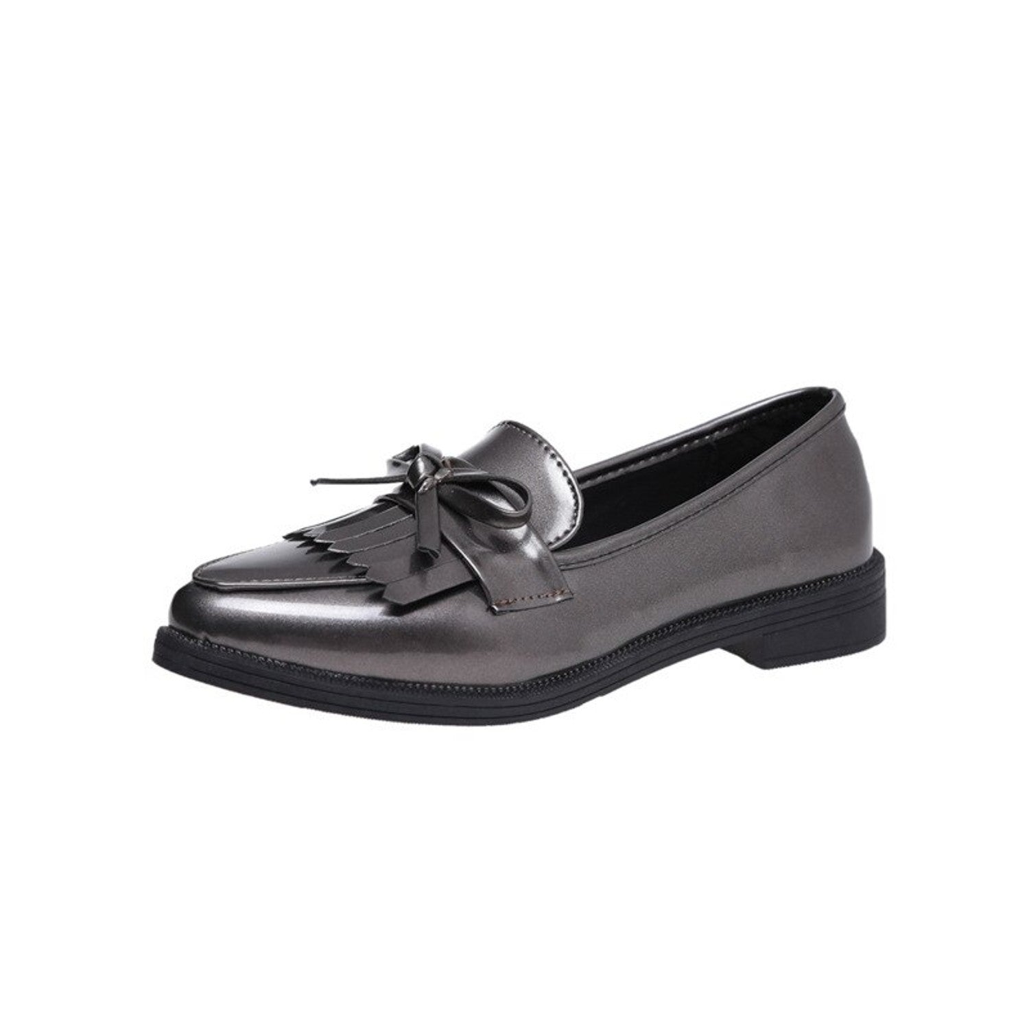 Zapatos Oxford casuales de cuero con punta puntiaguda 