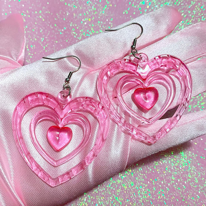 Y2K Aesthetic Heart Earrings