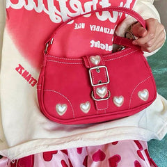 Bolso de corazón de perla Y2K