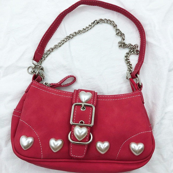 Y2K Pearl Heart Bag