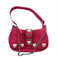 Bolso de corazón de perla Y2K