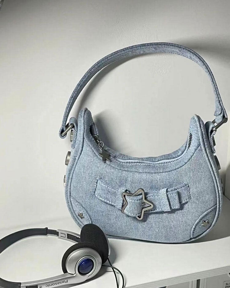 Bolso de hombro con estrella Y2K