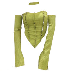 Conjunto de top y guantes Y2K