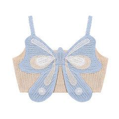 Indie Aesthetic Butterfly Crochet Top