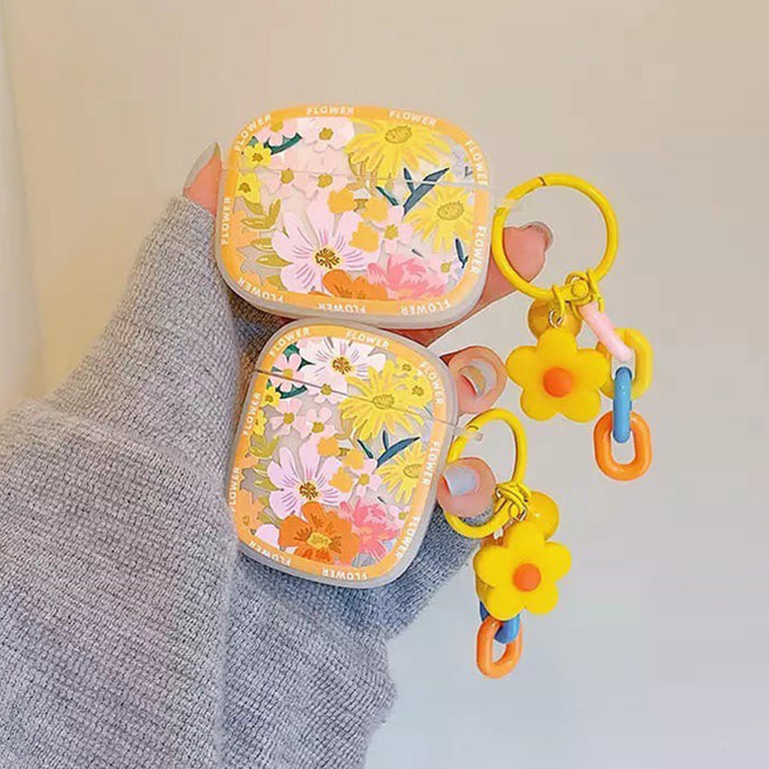 Estuche para AirPods con flores amarillas en flor