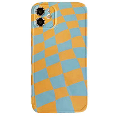 Yellow Blue Checker iPhone Case