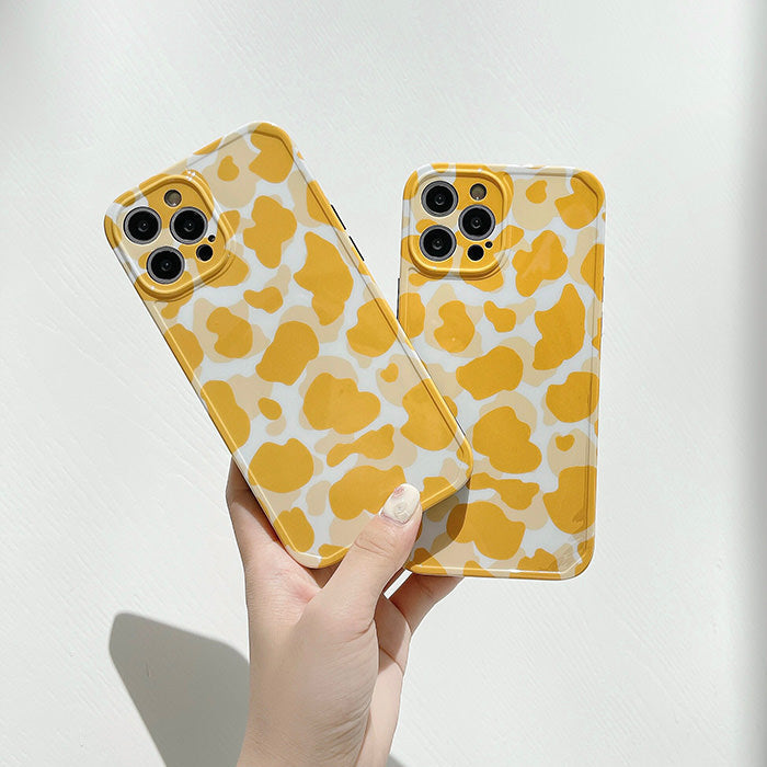 Funda para iPhone con estampado de vaca amarilla