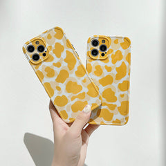 Funda para iPhone con estampado de vaca amarilla