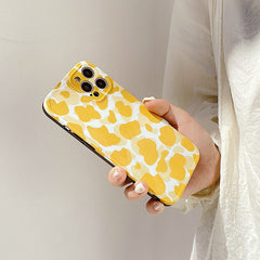 Funda para iPhone con estampado de vaca amarilla